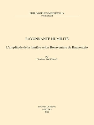 cover image of Rayonnante humilite